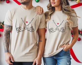 Personalised Couple T Shirts, Custom Name Pinky Promise Shirts, Matching His and Hers, Valentine’s Day Gift, Anniversary