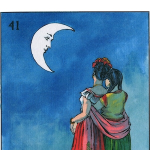 La Luna. Queer, lgbtq, lesbian, Mexican, Loteria, Latina, Chicana, Felix d'Eon.