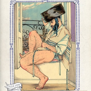 A View in Jerusalem. Jewish, gay art, queer, lgbtq, Hasidic, Jerusalem, Israel, middle eastern. Felix d&#39;Eon.