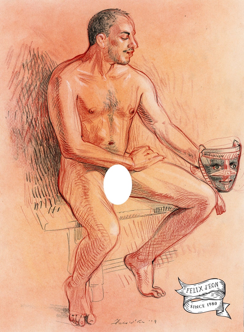 lgbtq Original Art Queer FelixdEon Estudio Kiriwiry 1 nude academic drawing figure drawing felix d/'eon gay art pencil drawing.