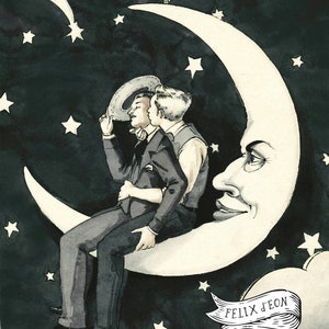 Paper Moon. Gay art, queer, vintage photo, antique gay art, lgbtq,photographic. Felix d'Eon.