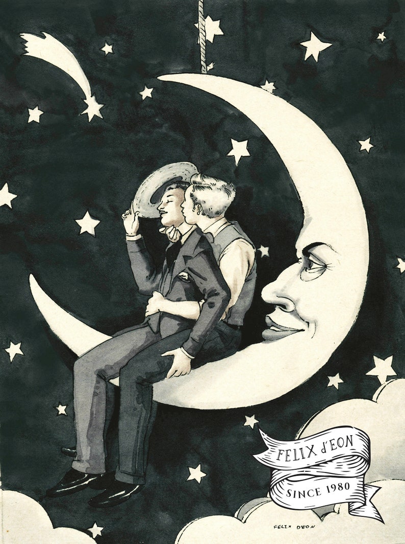 Paper Moon. Gay Art Queer Vintage Photo Antique Gay Art Etsy