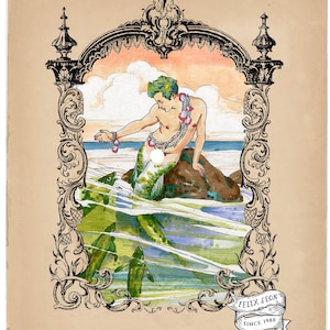 Merman & The Fish. Gay, vintage, gay artist, queer, queer, lgbtq, Felix d&#39;Eon.