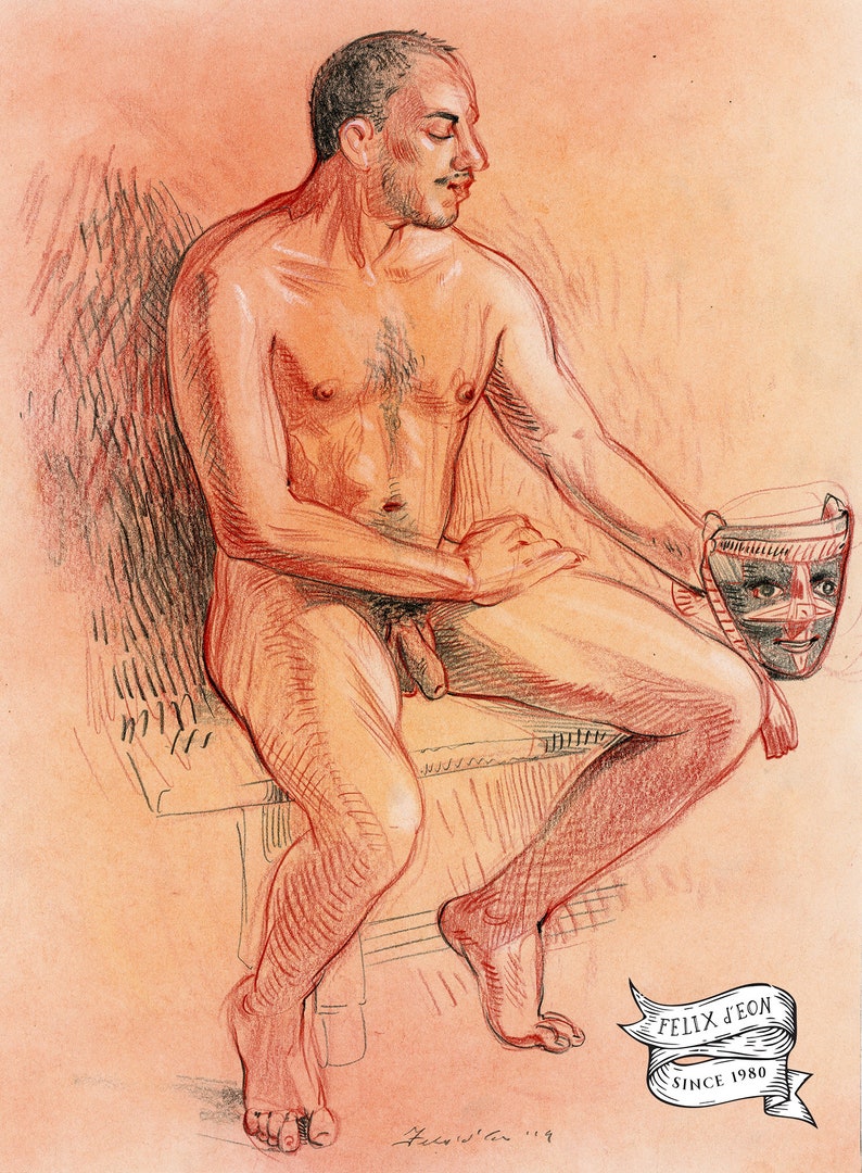 lgbtq Original Art Queer FelixdEon Estudio Kiriwiry 1 nude academic drawing figure drawing felix d/'eon gay art pencil drawing.