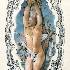 The Martyrdom of Saint Sebastian. Gay,saint, vintage, gay artist, queer, queer, lgbtq, Felix d&#39;Eon.