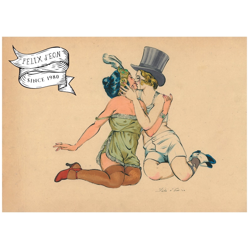 Lesbian romance queer gay artist Felix d/'Eon. Old Fashioned Love LGBT