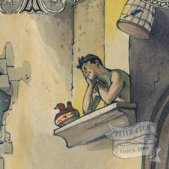 La serenata. Gay art, queer, lgbtq, Felix d'Eon.