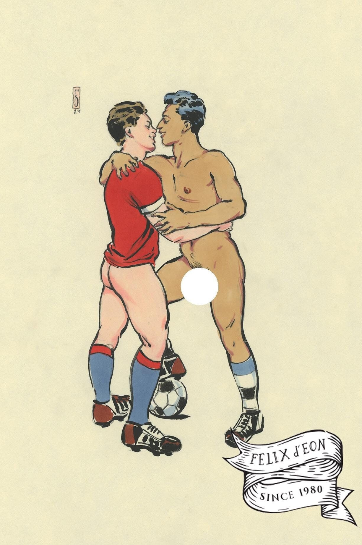 Los futbolistas 2 .Gay, queer, lgbt, gay artist, Felix d'Eon, figure drawing, life drawing, art,