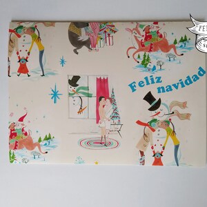 Feliz Navidad Gift Wrap. LGBTQ, Pride, Queer, Latinx, vintage, gay, Gayartist, Felix d'Eon.