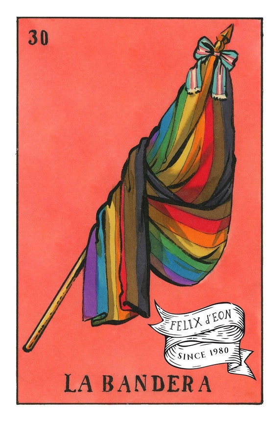 La Bandera Poc Queer Felix Deon Lgbtq Mexican Loteria Etsy 