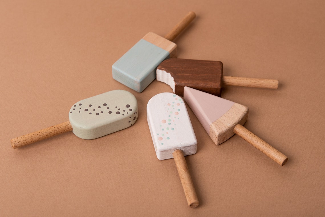 Wooden Ice Cream Toy Wooden Ice Cream Set Wooden Play | Etsy
