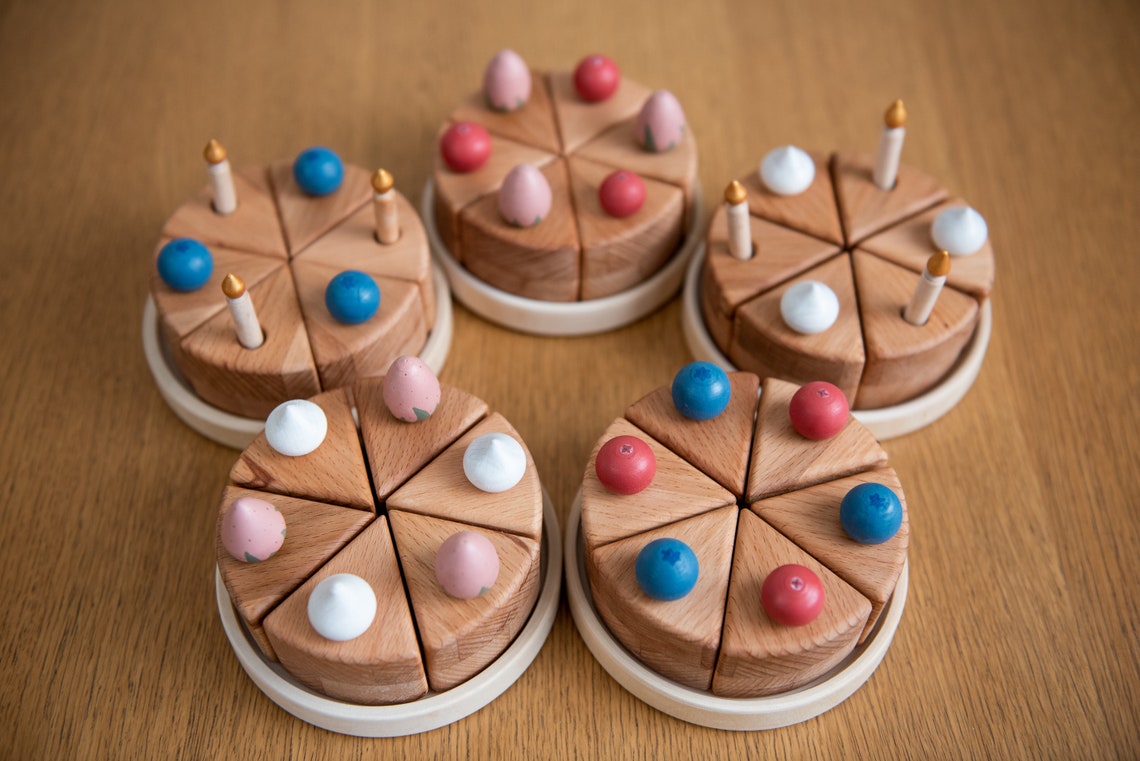 Cake wooden toy Play food cake Wooden play food Play Etsy