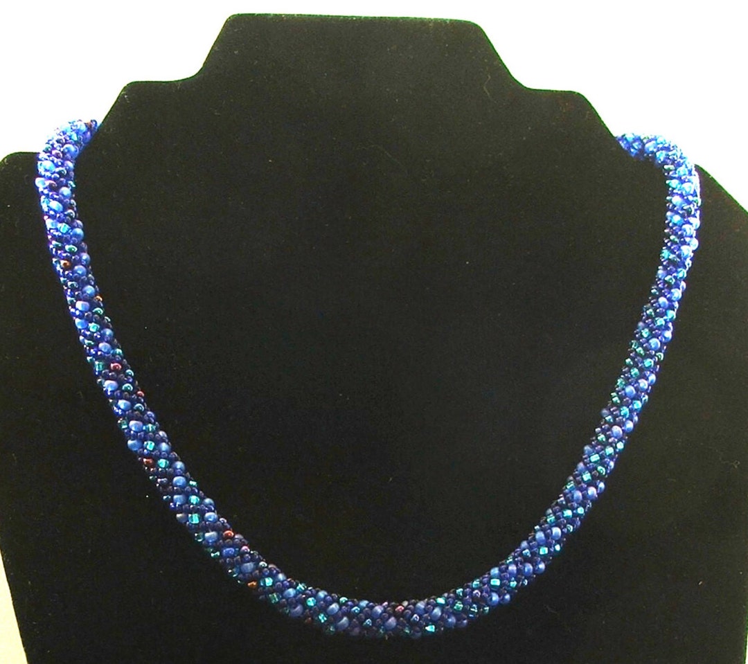 Lavendar and Blue Spiral Bead Rope - Etsy