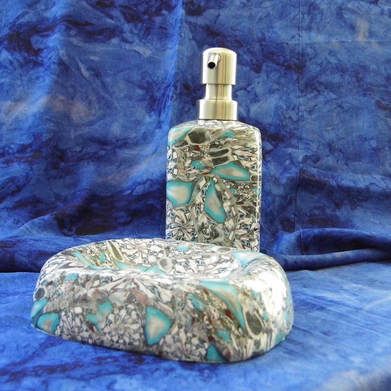 Soap/lotion Dispenser and Matching Ring/soap Dish 2 Piece Etsy