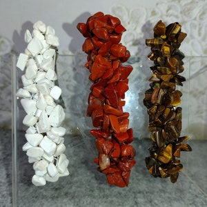 Hand Beaded Barrette - Gemstone Chip Beads