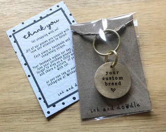 Dog Mama Dad Brass Keyring - Handmade Personalised Custom Key Chain - Best Dog Mum - Mother's Day Gift - Dog Mummy Daddy Lover Gift Present