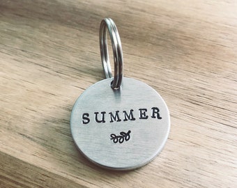 Personalised Dog Tag - Handmade Stainless Collar Olive Branch Tag - Custom Bespoke Pet Dog Cat ID Tag Disc - Handmade - Gift