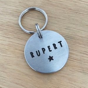Gepersonaliseerde Dog Tag - Handgemaakte RVS Collar Star Tag - Custom Op maat gemaakte Pet Dog Cat ID Tag Disc - Handgemaakt - Cadeau