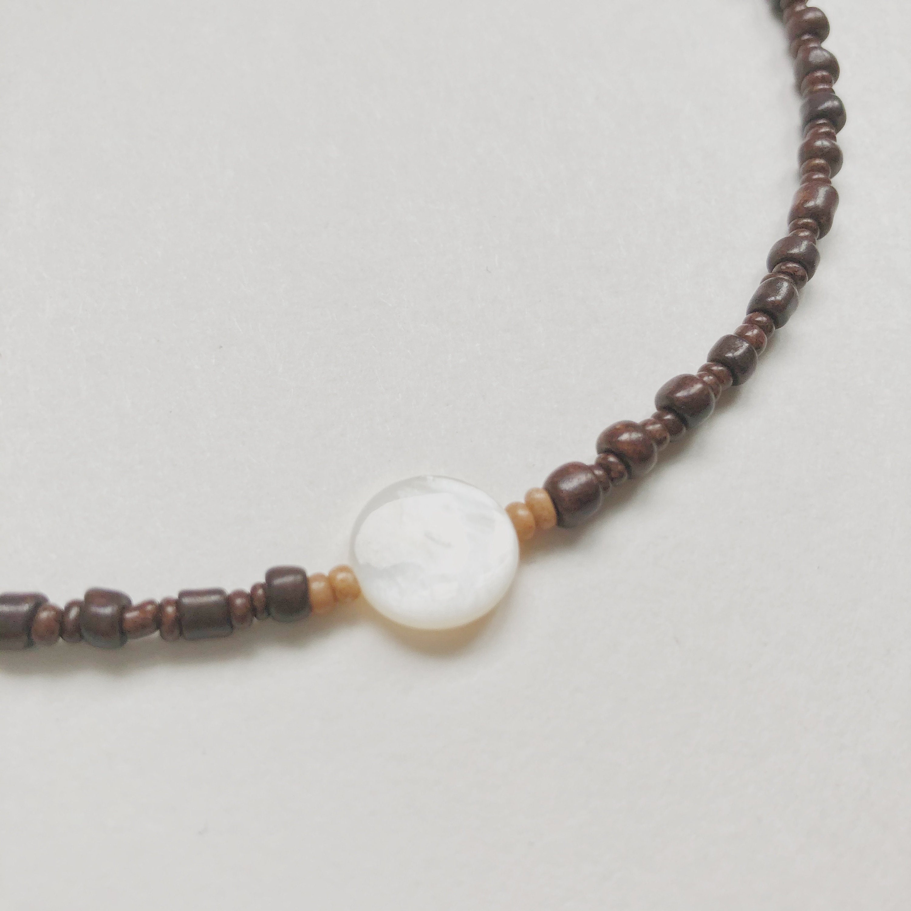 Dark brown seed bead necklace Etsy