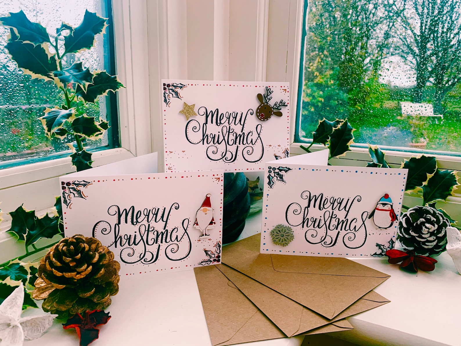 Handmade Calligraphy Christmas Cards