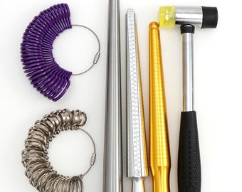 Jewelry Ring Sizer Set, Mandrel Gauge with Hammer (Sizes 1-33)