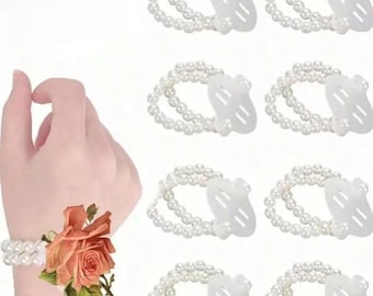 Pulsera elástica de perlas de plástico para bodas y fiestas, herramientas de joyería