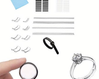 Ring Size Adjuster Set | Spiral Adjusters, Measurement Tool & Cloth