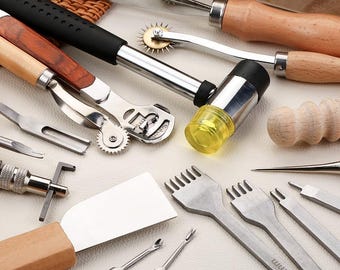 Kit para trabajar el cuero: perforadora Groover, herramienta de estampado para manualidades de cuero y costura.