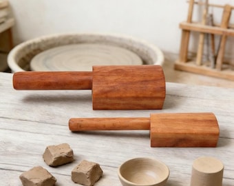 Martillo de madera para arcilla, herramienta para golpear, suministros para modelar y dar forma a la arcilla y esculturas.