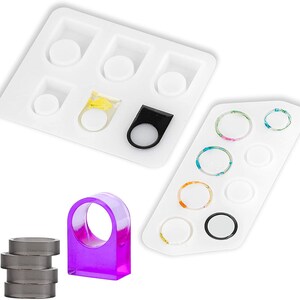 1 Set Flat Finger Ring Silicone Mold Resin Silicone Molds Jewelry Making Tools Epoxy Resin Craft Mold Cabochons DIY Ring Mould 15-22mm