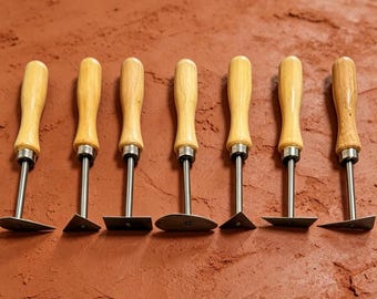 Gereedschappen voor het snijden van aardewerk - kleigereedschap met houten handvat voor pottenbakkersschijf, beeldhouwen en keramiek