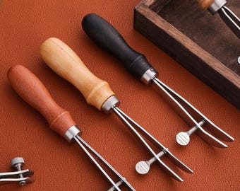 Verstelbare leren rand creaser Kraspen Craft Tool voor doe-het-zelf stiksels Groover