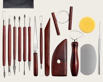15-delige set aardewerkgereedschappen – kit voor beeldhouwen en snijden van klei keramiek, polymeerklei detailgereedschap voor keramiek
