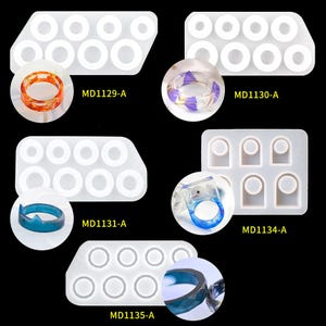 1 Set Flat Finger Ring Silicone Mold Resin Silicone Molds Jewelry Making Tools Epoxy Resin Craft Mold Cabochons DIY Ring Mould 15-22mm MD1131A