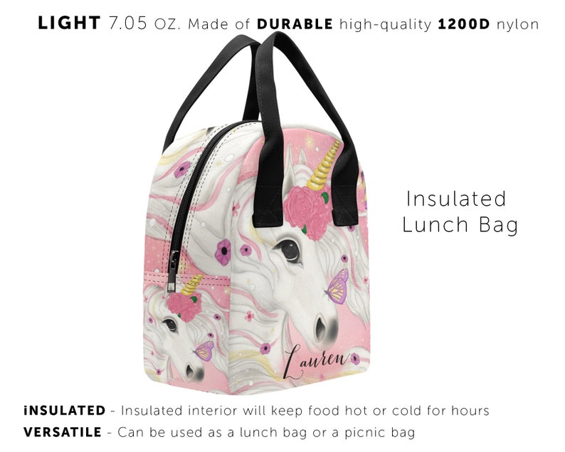 Unicorn Backpack and Lunch Bag Personalized Backpack With Matching