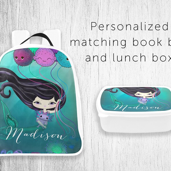 Girls Backpack With Matching Lunchbox Etsy