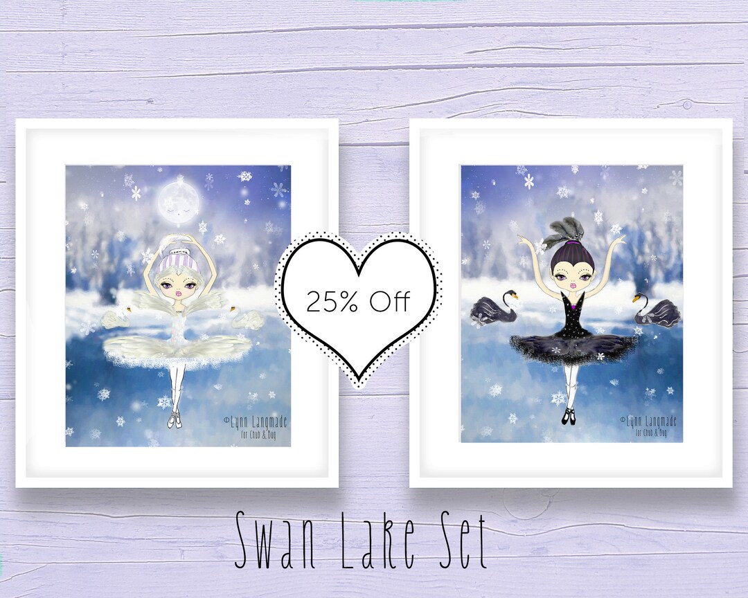 Swan Lake Ballerina Art Prints – Twin Nursery Decor - Etsy