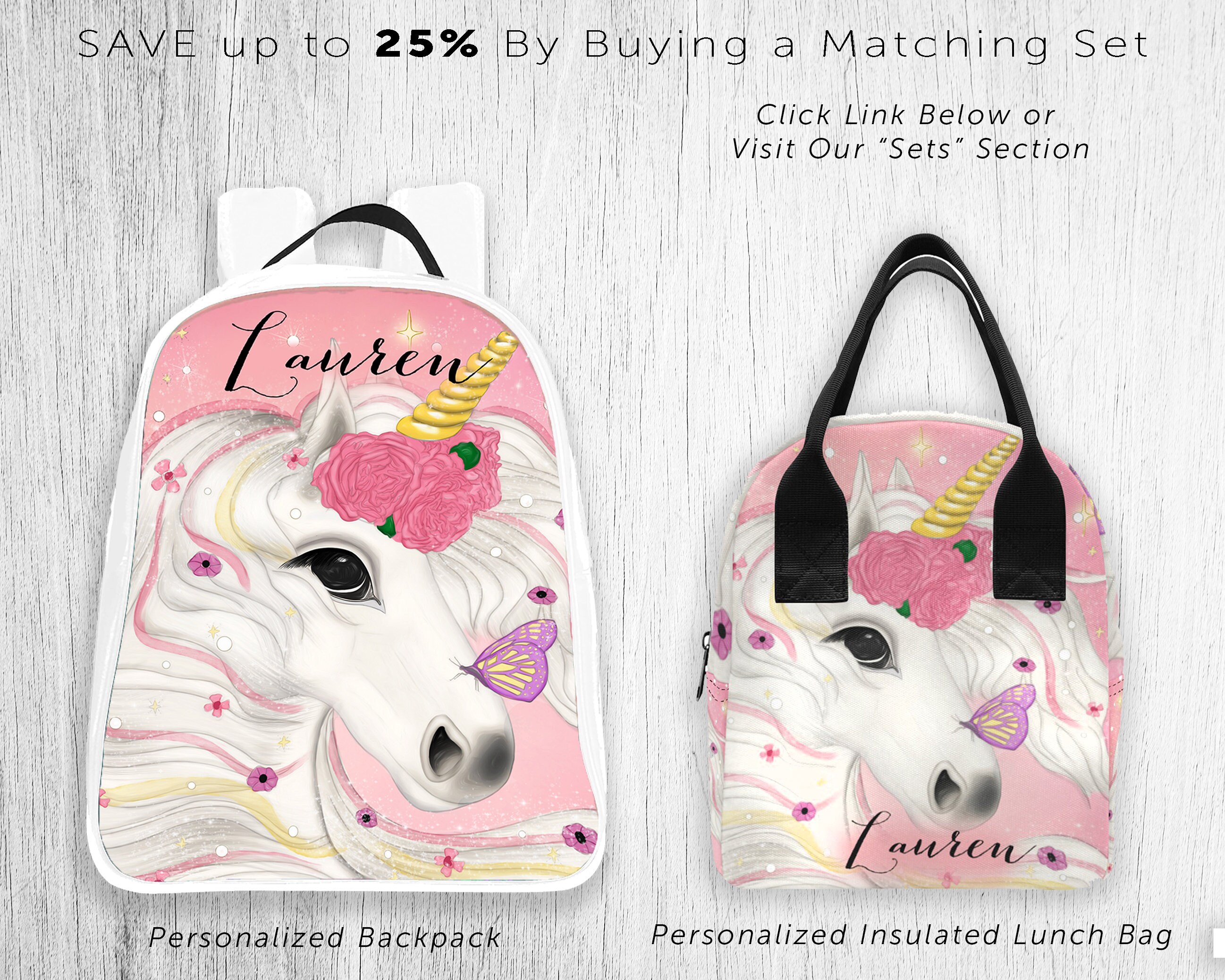 Personalized Unicorn Lunch Bag Girls Lunchboxes Toddler - Etsy