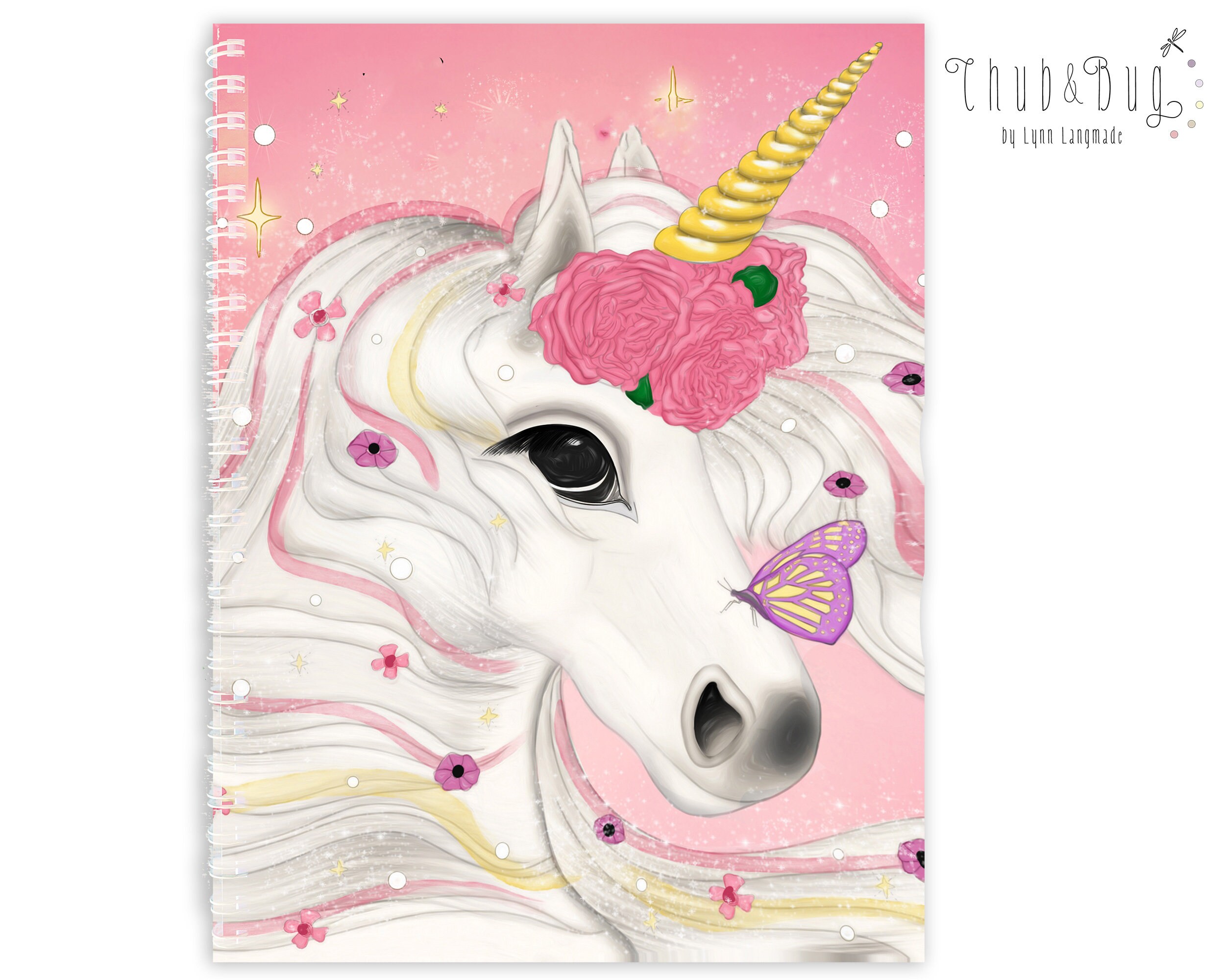 Unicorn Notebook Custom Spiral Notebooks in Pink and White Etsy