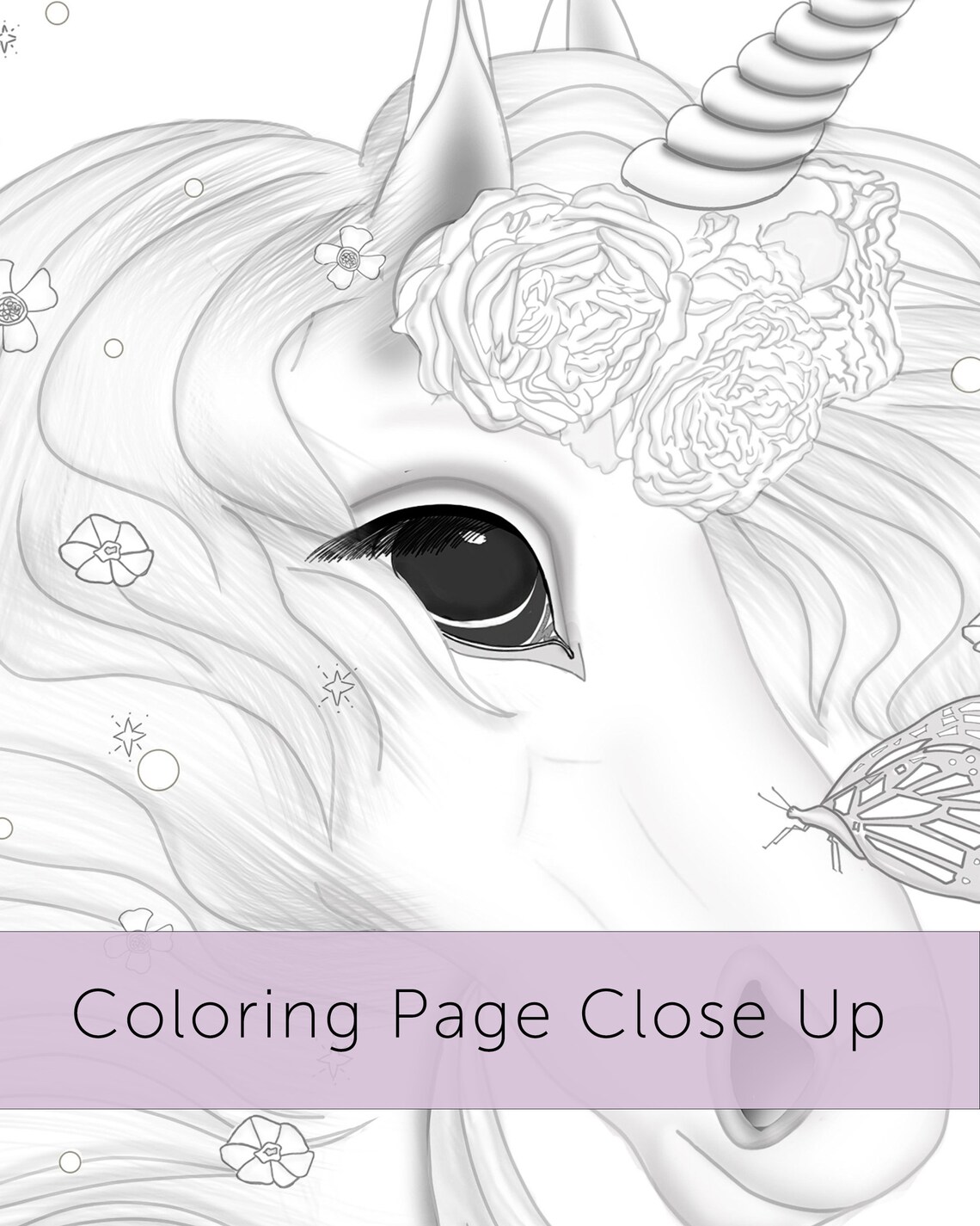 Unicorn Coloring Page Grayscale Printable Coloring Pages for - Etsy