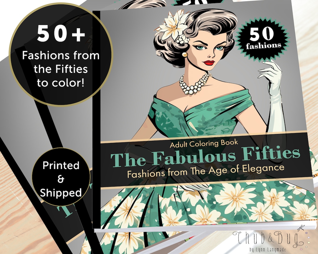 1950s Fashion Coloring Book: 50+ Haute Couture Designs - Etsy