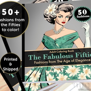 1950s Fashion Coloring Book: "Fabulous Fifties" | 50+ Haute Couture Drawings