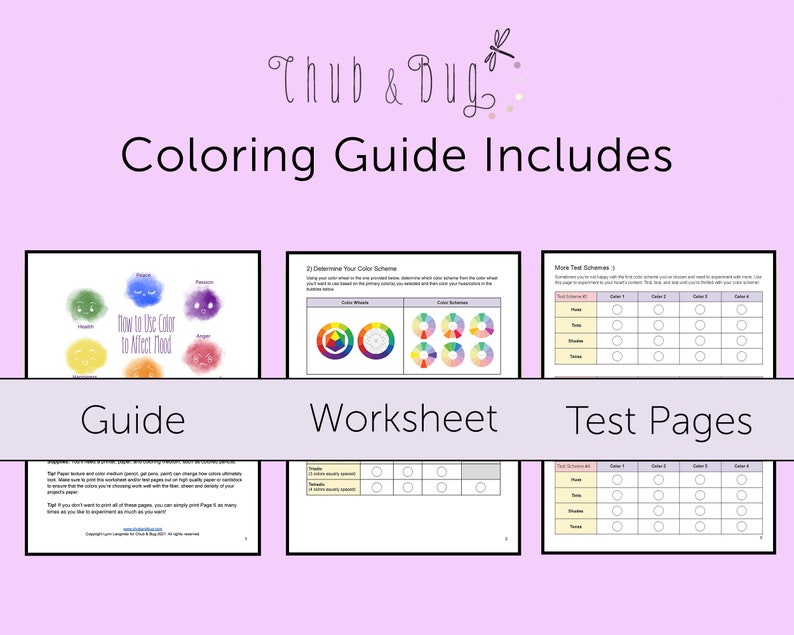 Influence Color Sheet Beginning Coloring Guide: Color Theory & Worksheets (printed Book) - Etsy