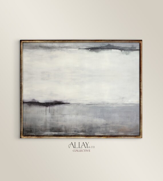 Blue Seascape Abstract Print  | Seascape Abstract Digital Art | Abstract Painting | Neutral Abstract Wall Art | Mid Century Abstract |