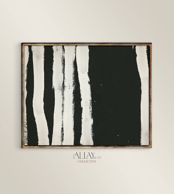 Black and White Abstract Wall Art Modern Abstract Art Mid - Etsy