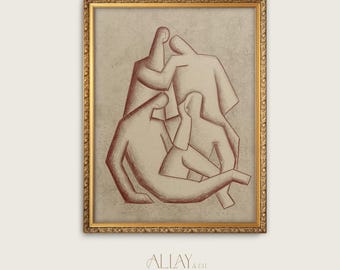 Vintage Figure Sketch | Male Figurative Vintage Sketch | Male Figure Study | Neutral Abstract | Abstract Prints | Minimalist Wall Art l 295