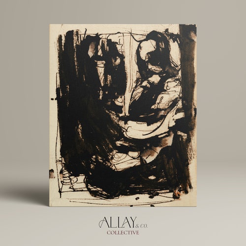 Moody Abstract Wall Art Black Abstract Print Vintage Etsy