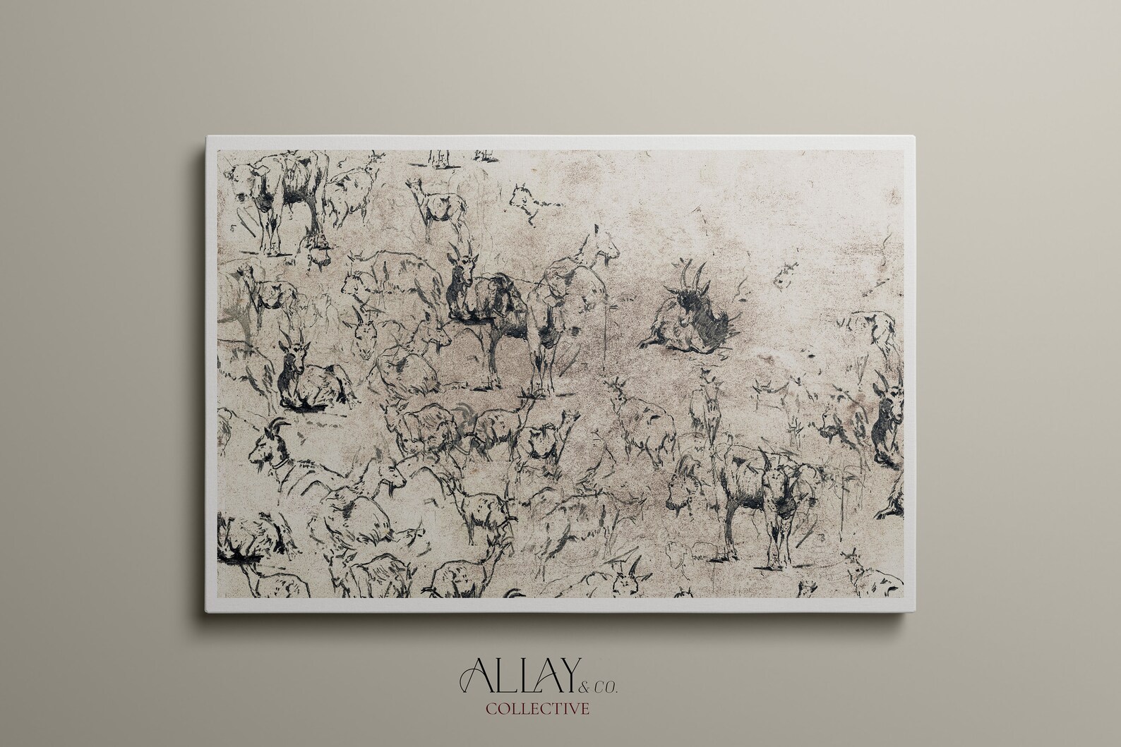 Abstract Animal Print | Cattle Sketch Print | Vintage Printable Art ...