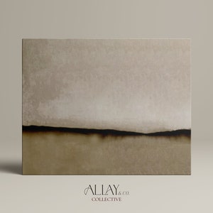 Deep Neutral Seascape Abstract Painting | Brown Abstract Wall Art | Moody Abstract Ocean Art | Vintage Wall Art | Mid Century Abstract | 304