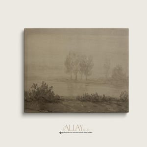 Digital Vintage Landscape | Trees Landscape Painting | Vintage Landscape Print | Moody Vintage Print | Country Oil Painting | PRINTABLE 354